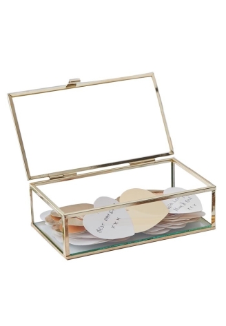 Ginger Ray GO-114 Gold Wedding Glazen Kistje Gastenboek