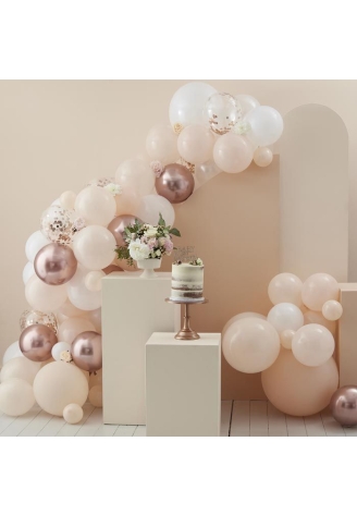 Ginger Ray BL-104 Floroal Baby Peach & Roségoud Ballonnenboog