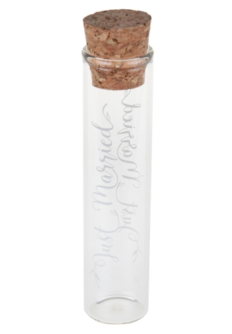 Glazen Buisjes met Kurk Just Married (10cm) ()