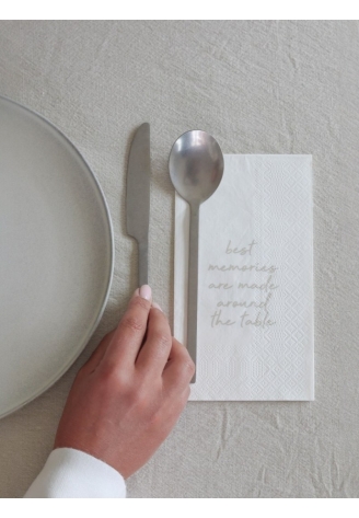 Leeff 18765 Servetten - Best memories are made around the table Wit