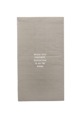 Leeff 18766 Servetten - Enjoy this moment, tomorrow is so far away Taupe ()