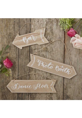 Houten wegwijzers in Boho stijl (3st) ()