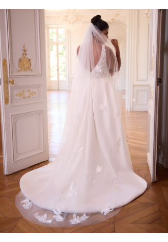 Bianco Evento S529 – Ivoorkleurige sluier in zachte tule, 250 cm ()