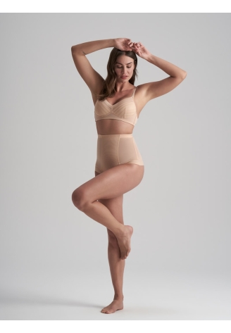 BYE BRA Powermesh High Waist Thong Beige ()