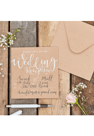 Ginger Ray CW-247 Rustic Country Kraft Wedding Reception Uitnodigingen ()