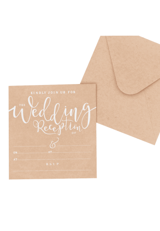 Ginger Ray CW-247 Rustic Country Kraft Wedding Reception Uitnodigingen