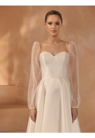 Bianco Evento R003 Tule Mouwen