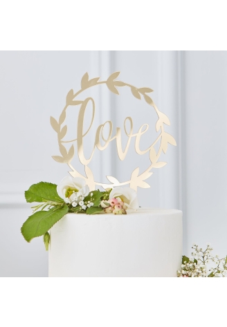 Ginger Ray GO-104 Gold Wedding Love Taarttopper