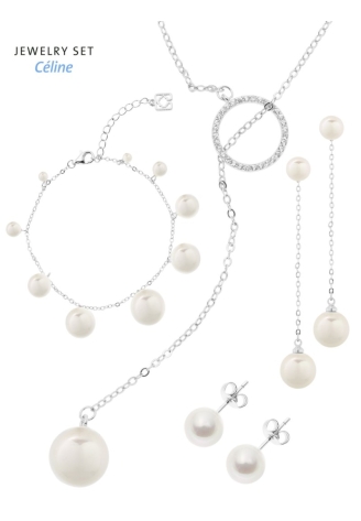 Poirier JS-005 Bruidssieraden Set Céline Zilver ()