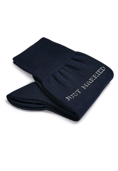 Carlo Lanza Just Married Donkerblauwe Katoenen Sokken