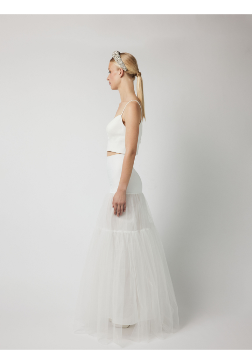 PO-PC75-150J A-Line ultralichte hoepelrok - Ivory