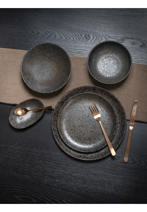 POMAX – OSAWA – Bestekset 16-delig 18/10 – Roestvrij staal – Koper