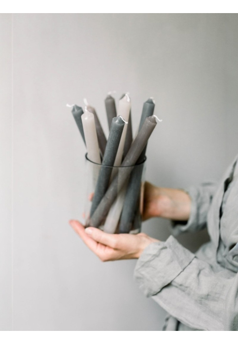 Leeff 18294 Dinerkaarsen Dora Grijs