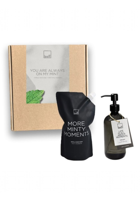 Leeff 18543 Cadeaubox - Minty Moments Handzeep + Navulling Zwart ()
