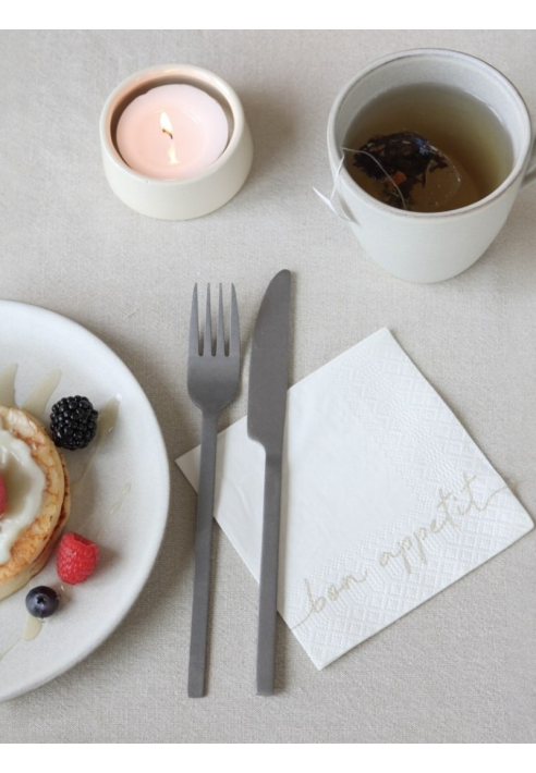 Leeff 18763 Servetten- Bon appetit Wit