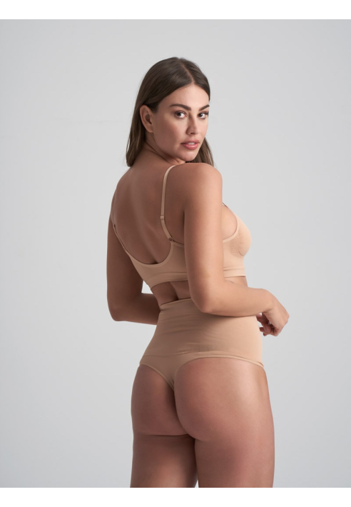 BYE BRA Seamless High Waist String Beige