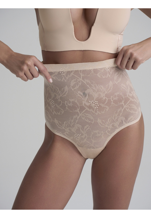 BYE BRA Lacy High Waist Shaping String Beige ()
