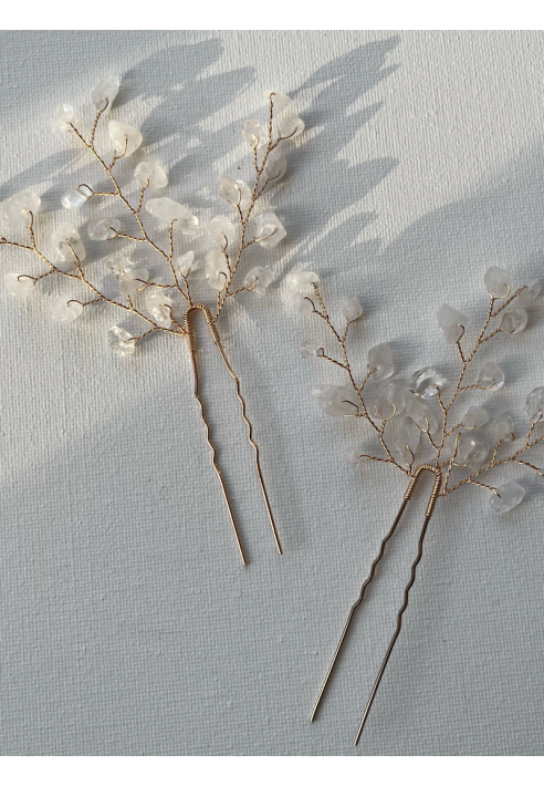 Sally Jane Bridal Lotis Haarspelden Transparant Goud