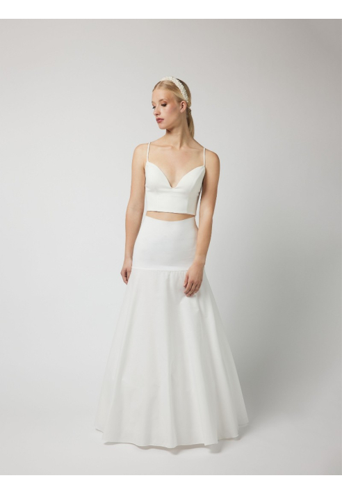 Poirier PC45-190J hoepelrok A-lijn 190 cm Ivoor Blush ()