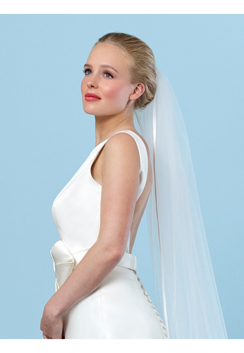 Sluier met satijnen bies S20-210/1/SOFT | Poirier - 210 cm ()