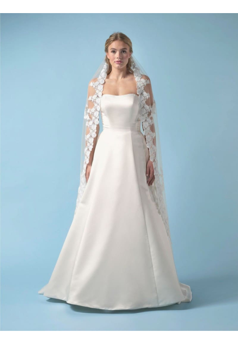 Poirier S439-150-SOFT Sluier Geborduurde Bloemen - 150 cm ()