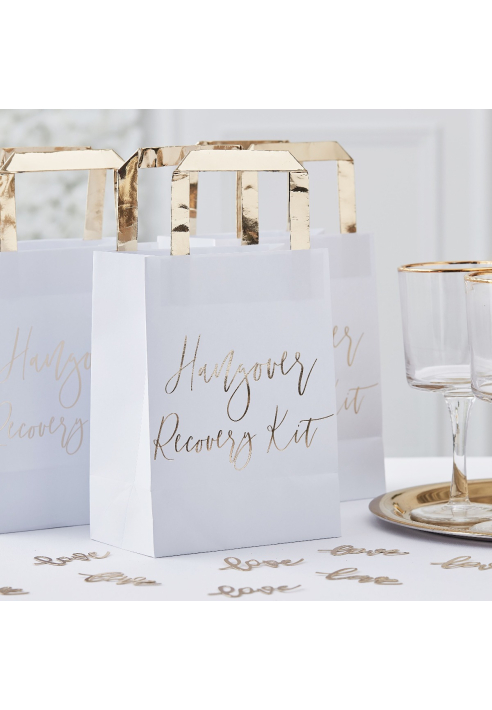 Ginger Ray GO-145 Gold Wedding Hangover Recovery Kit Tasjes ()