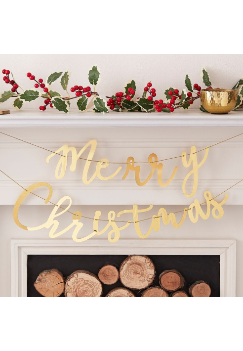 Ginger Ray TRAD-311 Traditional Touches Merry Christmas Slinger