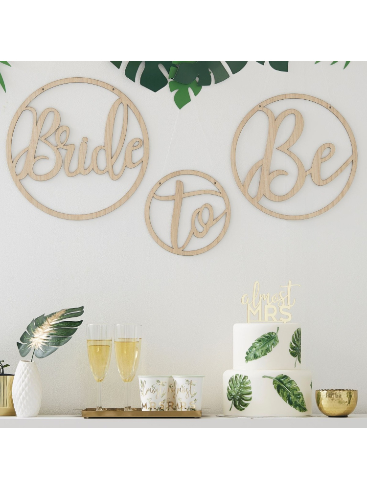 Ginger Ray BS-407 Botanical Hen Houten Hoepels main product photo