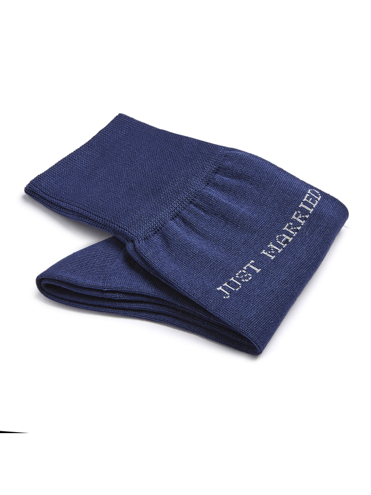 Carlo Lanza Just Married Blauwe Katoenen Sokken main product photo