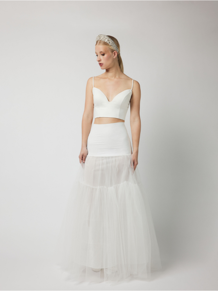 PO-PC75-150J A-Line ultralichte hoepelrok - Ivory main product photo