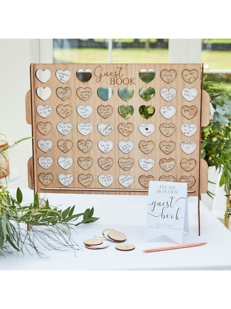 Ginger Ray BR-384 Botanical Wedding Vier Op Een Rij Gastenboek main product photo