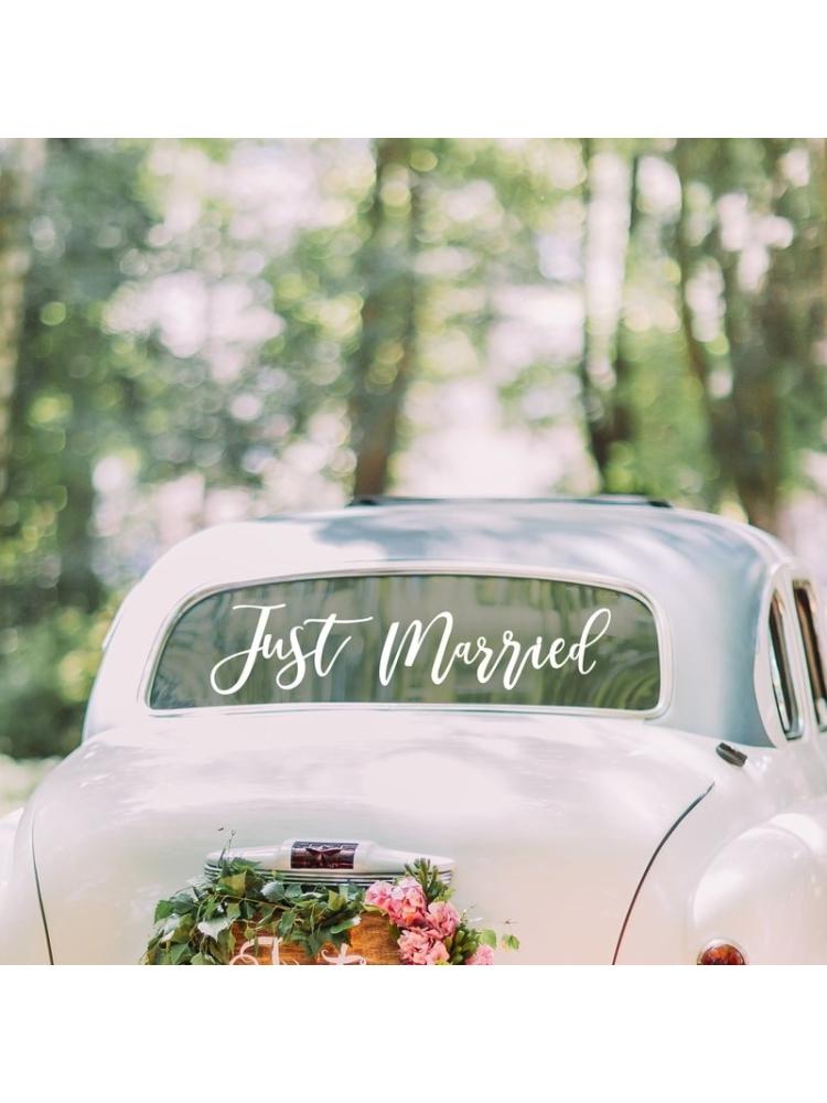 Ginger Ray GO-125 Gold Wedding Just Married Auto Sticker main product photo