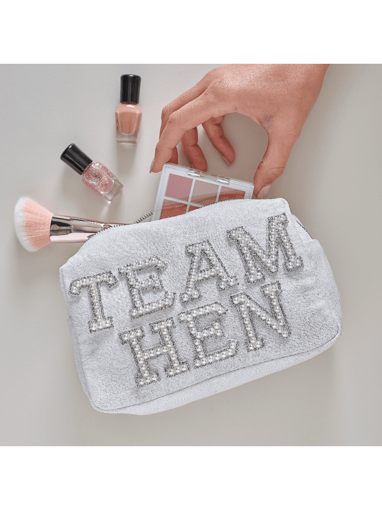 Ginger Ray HEN-122 Team Hen Make Up Tasje Parels Wit main product photo