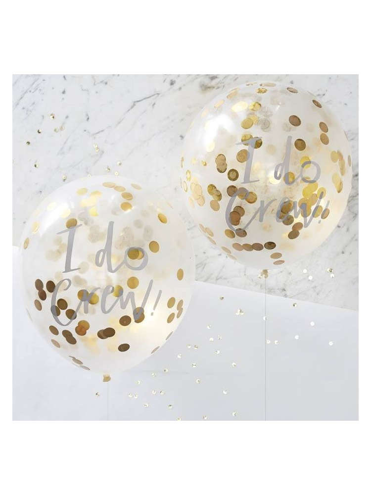 I Do Crew! Confetti Ballonnen Goud (5st) main product photo