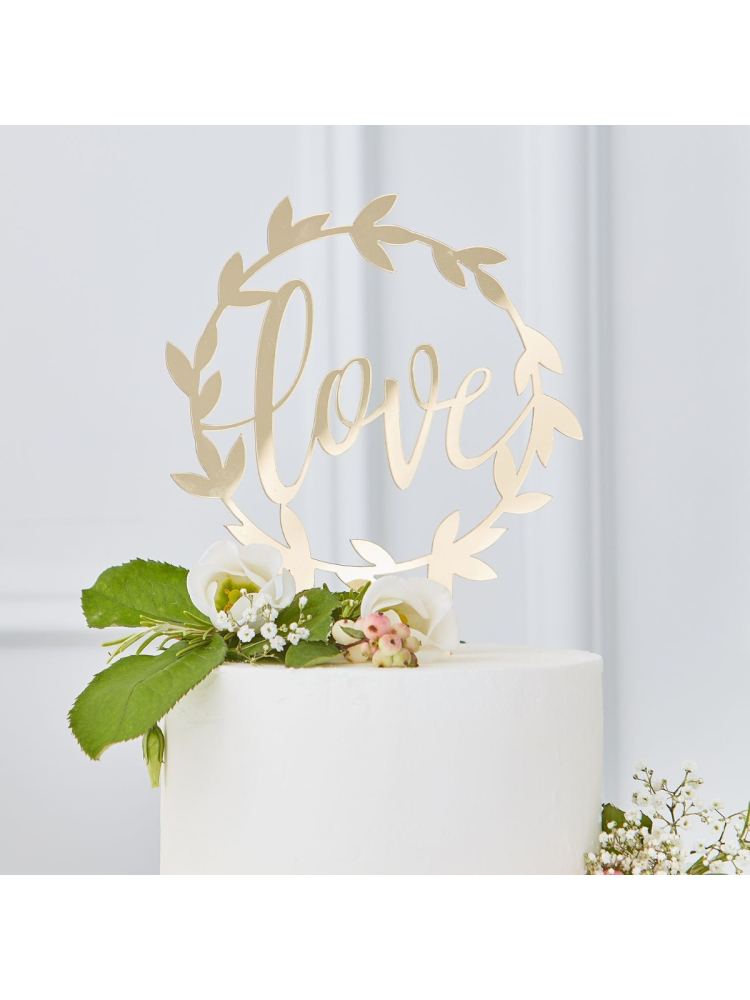 Ginger Ray GO-104 Gold Wedding Love Taarttopper main product photo