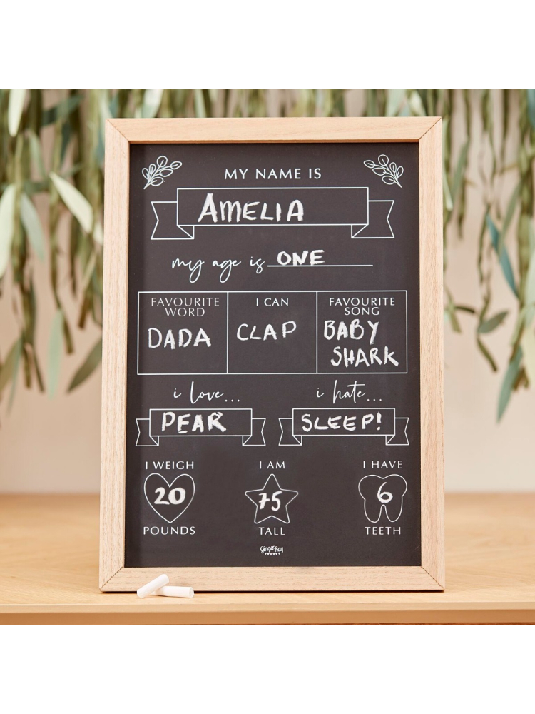 Ginger Ray BAB-105 Botanical Baby Milestone Krijtbord main product photo