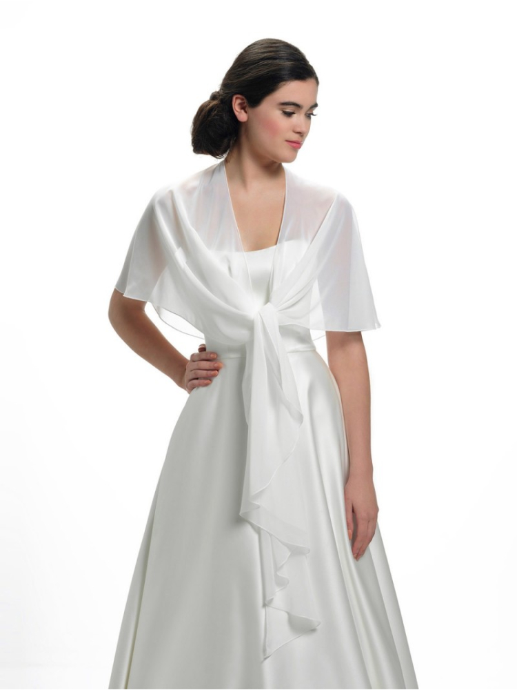 Ronde Stola van crêpe Georgette S153 Poirier main product photo