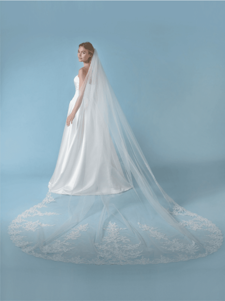 Poirier S435-350-MED Sluier Pailletten Geborduurde Bloemen & Bladeren main product photo