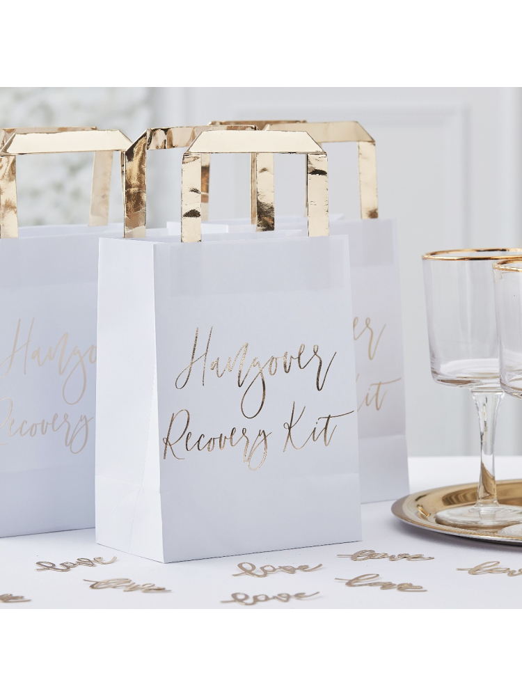 Ginger Ray GO-145 Gold Wedding Hangover Recovery Kit Tasjes main product photo