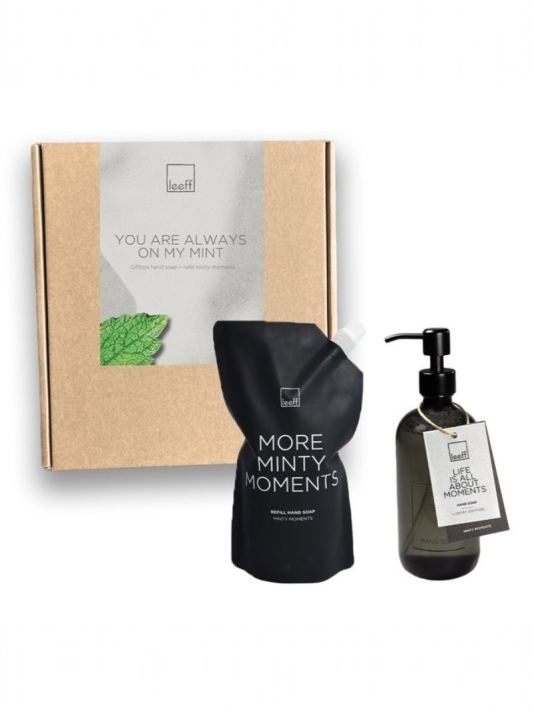 Leeff 18543 Cadeaubox - Minty Moments Handzeep + Navulling Zwart main product photo