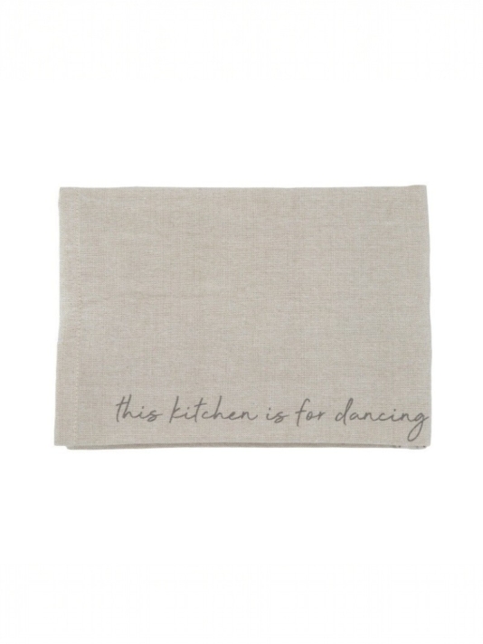 Leeff 18786 Theedoek Karin - This kitchen is for dancing Naturel main product photo