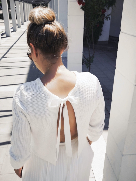 Forever & Eva Bruidsvest met satijnen lintje P5344  main product photo