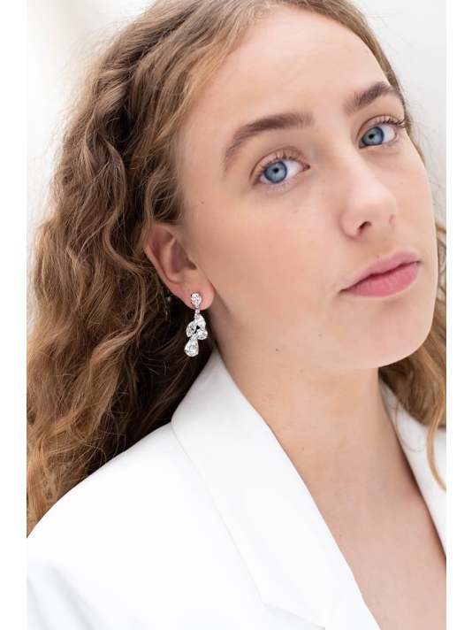 Abrazi Zoe Swarovski Oorbellen Zilver main product photo